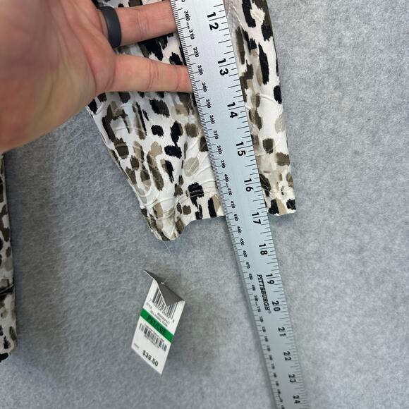 JM Collection Animal-Print Jacquard Top Womens Size PL Multicolor 3/4 Sleeve - Picture 13 of 13